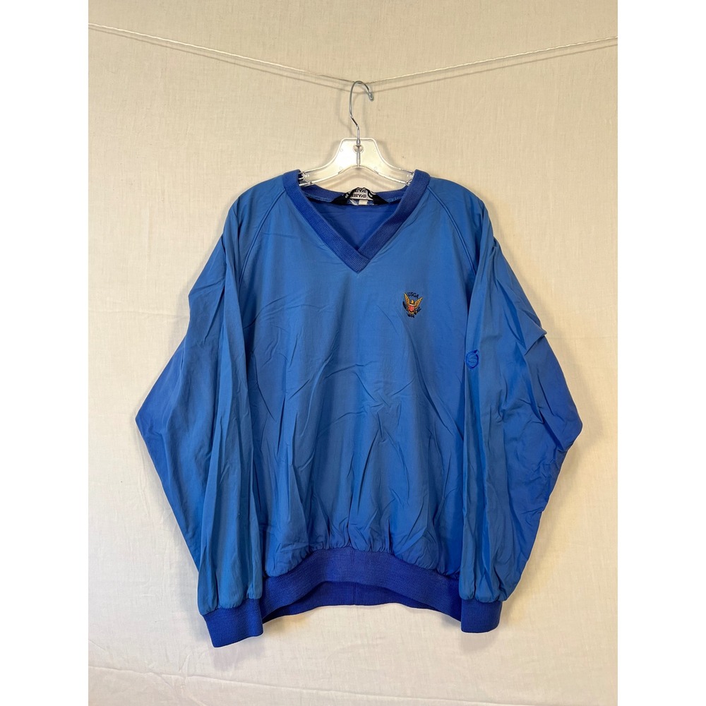 Sunderland of Scotland USGA 1894 Golf Windshirt Blue V-Neck Pullover Mens XL